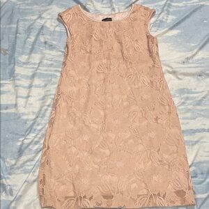 Connected Apparel Light Pink Floral Lace Mini Dress